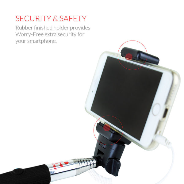 Koomus Selfie Stick with Cable Monopod