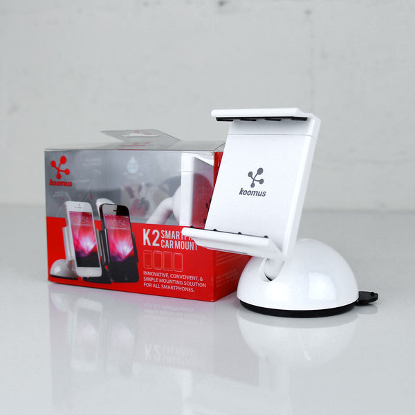 Koomus K2 Dashboard Windshield Smartphone Car Mount - White