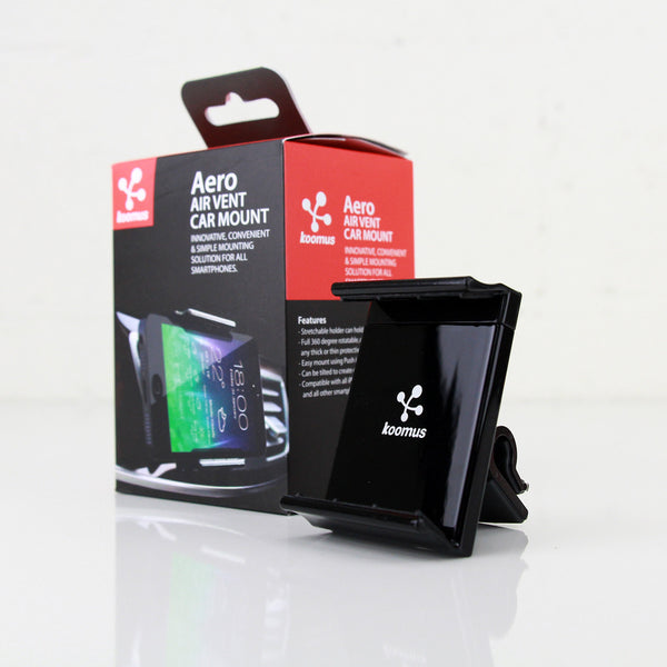 Koomus Aero Air Vent Smartphone Car Mount - Black