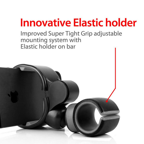 Multi-functional Smartphone Tripod on Pole Shelf Car Headrest Mount - Black
