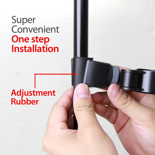 Multi-functional Smartphone Tripod on Pole Shelf Car Headrest Mount - Black